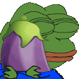 Two frogs hugging